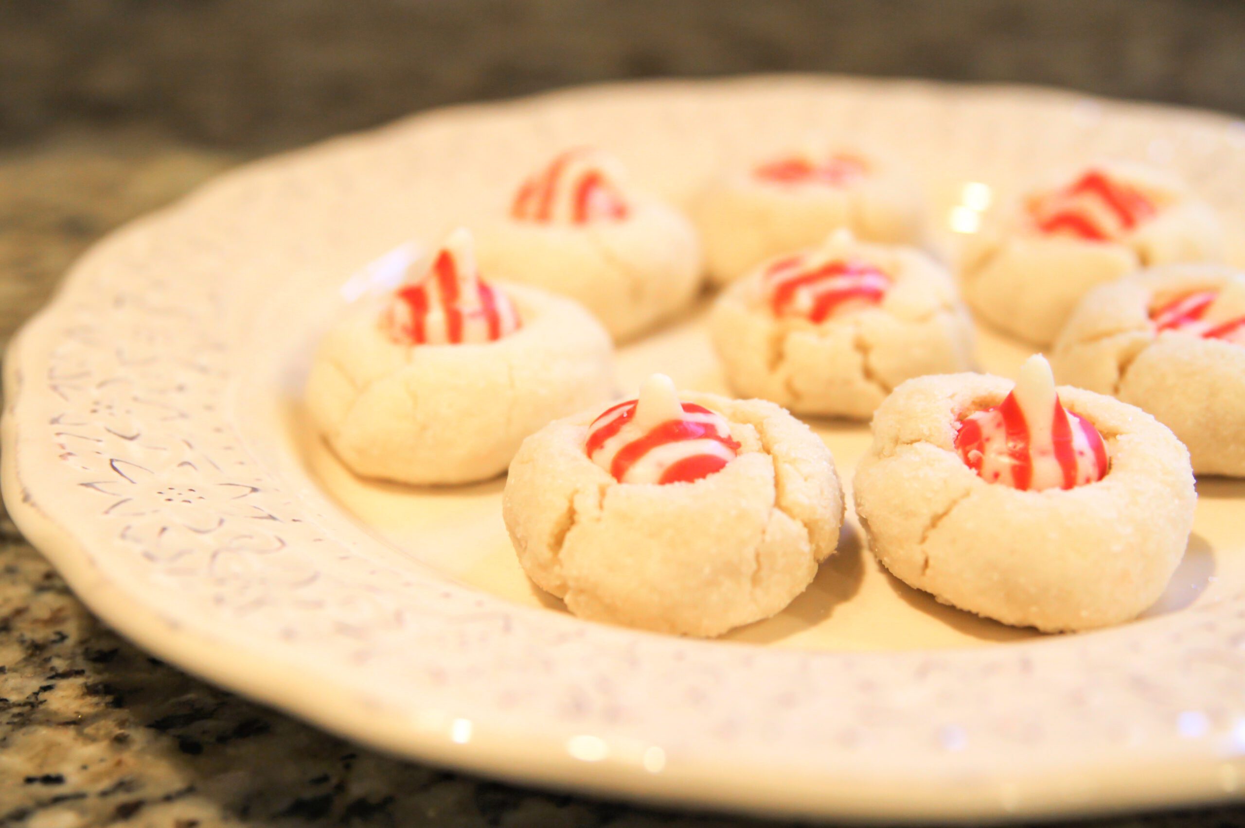 Candy Cane Kiss Cookies