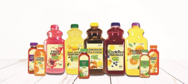Assorted Kreider Farms drinks and teas in various sizes and flavors