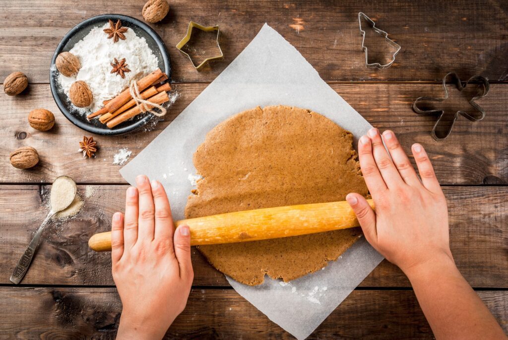 fall baking rolling out pie crust