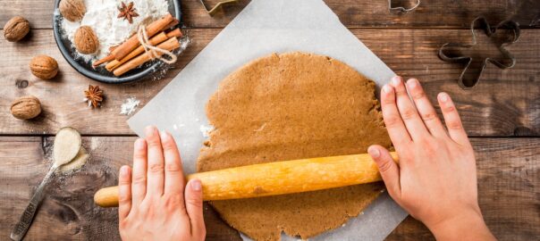 fall baking rolling out pie crust