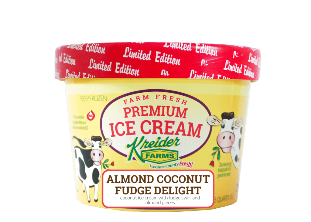 Kreider Farms Almond Coconut Fudge Delight Ice Cream