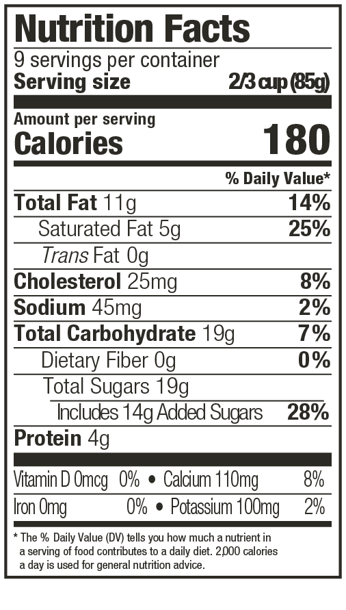 Butter Pecan Nutritional