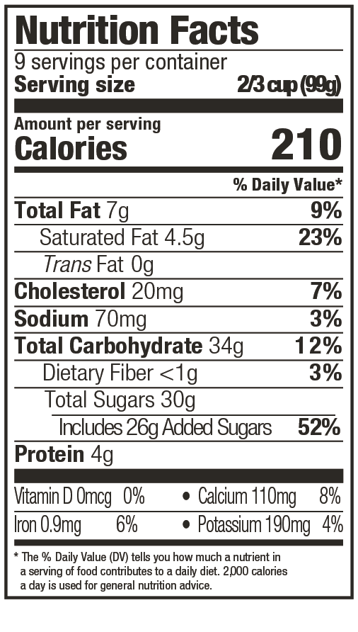 Chocolate Mooshmallow Nutritional