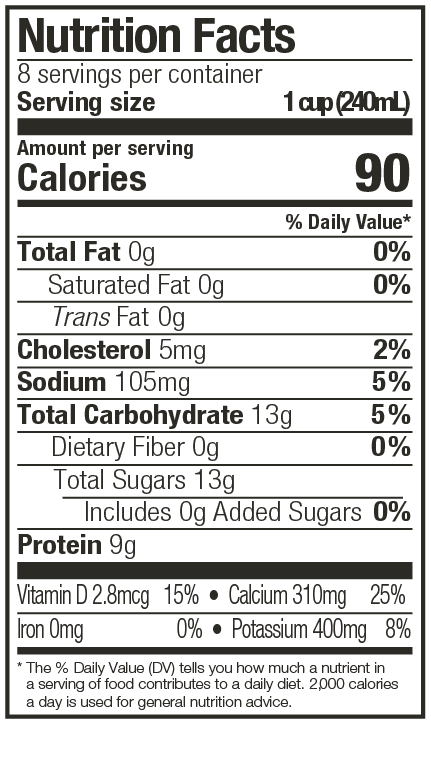 Fat Free Milk Nutritional