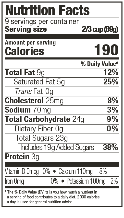 Maple Praline Pecan Nutritional