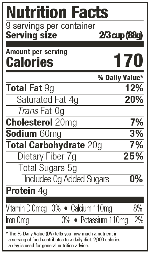 NSA Butter Pecan Nutritional