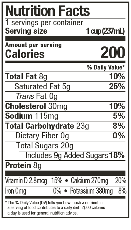 Peach Mango Yogurt Nutritional