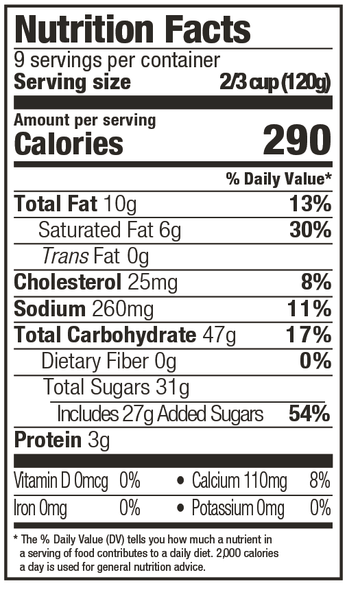 Salted Caramel Crunch Nutritional